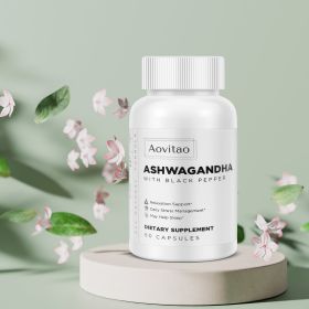 Ashwagandha Supplements Capsules Vegan Stress Relief Immune Support Supplement Balanced Energy Levels And Mood Organic (Option: 60Counts)