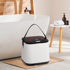 120V 200-250W Cute Luxury Towel Warmer Bucket Timer Electric Towel Warmer For Bathroom,14 Liter Capacity Spa Like Electric Towel Warmer With Deta (Option: white)