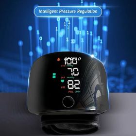 Wrist Sphygmomanometer Rechargeable Household Electronics (Option: Wrist Black Russian Voice-USB)